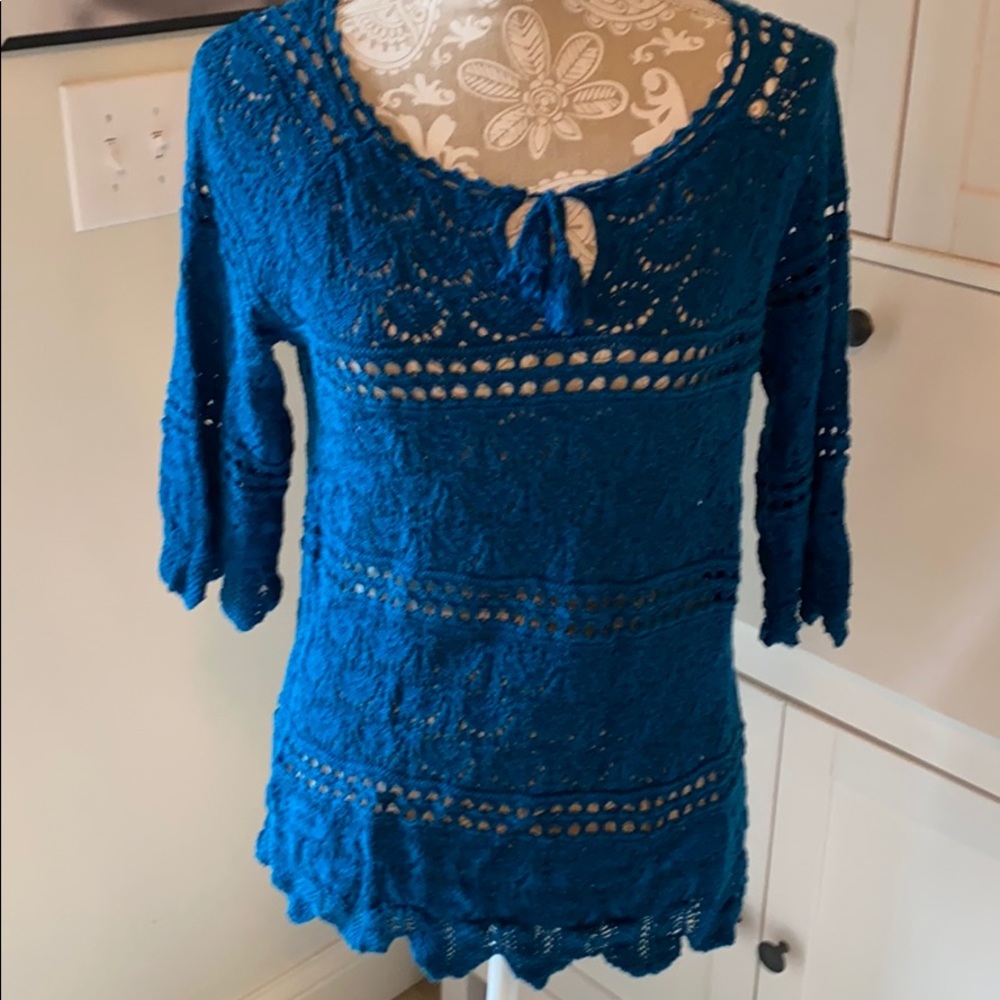Lucky Brand Crochet Sweater